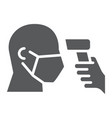checking body temperature glyph icon coronavirus vector image