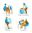 creative professions flat design concept vector image