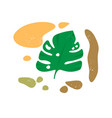 green leaf print design in abstraction vector image