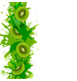 kiwi fruits border with paint vector image vector image