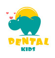 modern tooth hippo pediatric dentistry logo vector image