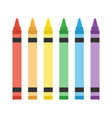 set colorful crayon on white background vector image