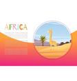 africa with cartoon flat african animal giraffe vector image vector image