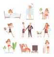 woman daily routine lifetime mother business vector image vector image