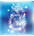 blue bokeh background with round banner vector image
