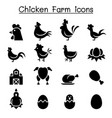 chicken icon set vector image vector image