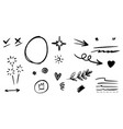 hand drawn set curly swishes swashes swoops vector image
