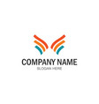 wing ribbon commpany logo vector image vector image
