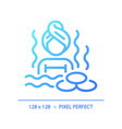 blue gradient hot water bath linear icon vector image vector image