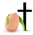 cross and egg religion symbols vector image