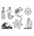 sea set sketch vector image