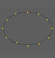 christmas lights string oval shape vector image vector image