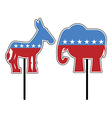 elephant and donkey symbols of democrats vector image