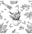 seamless pattern with coffee branches beans vector image vector image