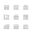 set line icons of shop building vector image