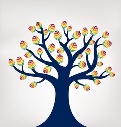 Abstract stylized tree with leaves natural Vector Image