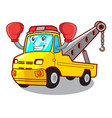 boxing cartoon tow truck isolated on rope vector image