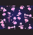 lotus flowers seamless pattern vector image