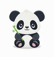 flat cute cartoon panda character vector image vector image