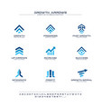 growth arrows creative symbols set font concept vector image vector image