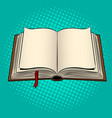 open book pop art vector image vector image