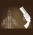 pistol and fighter vector image