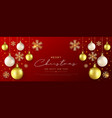 elegant christmas banner with golden snowflakes vector image