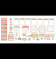 scrapbook stickers or planner calendar and check vector image