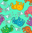 seamless pattern of baby elephants vector image