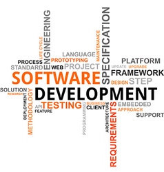 Word cloud software development Royalty Free Vector Image