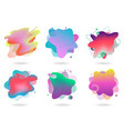 set abstract flowing liquid elements colorful vector image