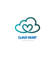 simple minimalist cloud love heart line outline vector image