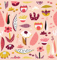 abstract flower collage style pattern tile vector image vector image