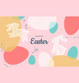easter bunny and eggs hand drawn banner holiday vector image vector image