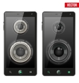 set of sound load speakers dynamics inside vector image