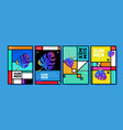 summer colorful poster design template set vector image vector image