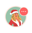 girl in santa claus costume beautiful woman avatar vector image