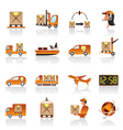 logistic icons set vector image vector image