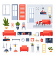 house interior design living room furniture vector image