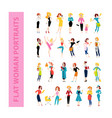flat woman portraits collection isolated on white vector image