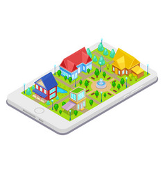 Smart city infrastructure isometric poster Vector Image