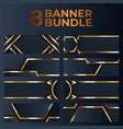 set gold banner design with minimalist modern vector image vector image