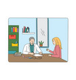 a patient consulting specialist vector image vector image