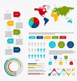 business data market elements dot bar pie charts vector image