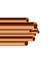 copper pipes or cylinder tubes pile realistic vector image vector image
