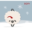funny sheep santa symbol of new year 2015 vector image