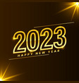 golden happy new year 2023 calligraphy vector image vector image