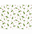 green leaves and beads or pearls isolated vector image vector image