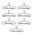 hangers with days of the week vector image vector image