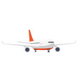 red airplane flying vector image vector image